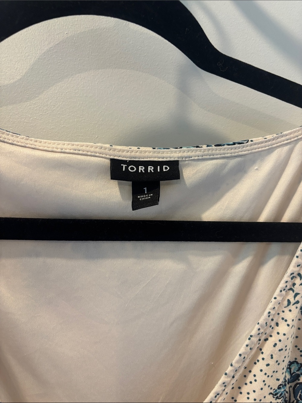 Torrid White Dress with Teal Floral Print - Picture 3 of 6